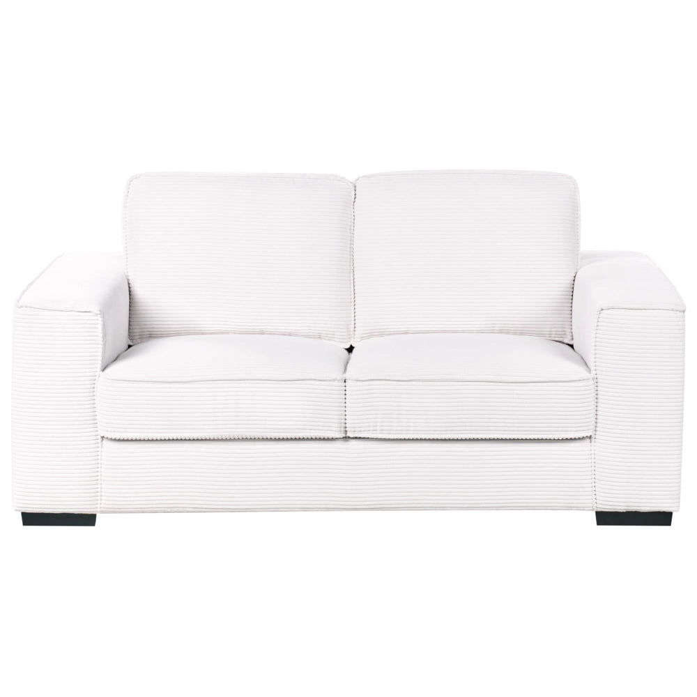 Divano in velluto a coste bianco 2 posti confortevole soggiorno stile moderno