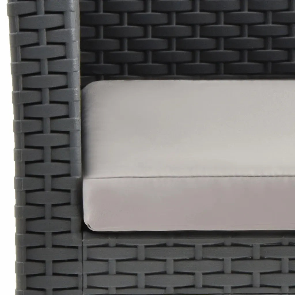 Set Divano da Giardino 2 pz con Cuscino-Sofa da Giardino-Divanetto da esterno in Rattan PP Antracite
