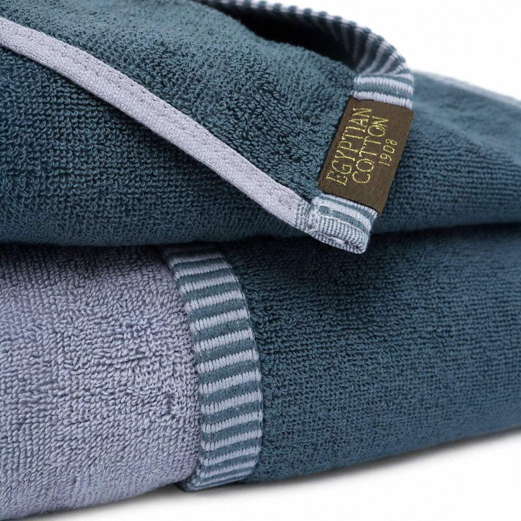 Sazaga, set di Asciugamani 100% Cotone set da 2 Reversibile, Grigio Chiaro