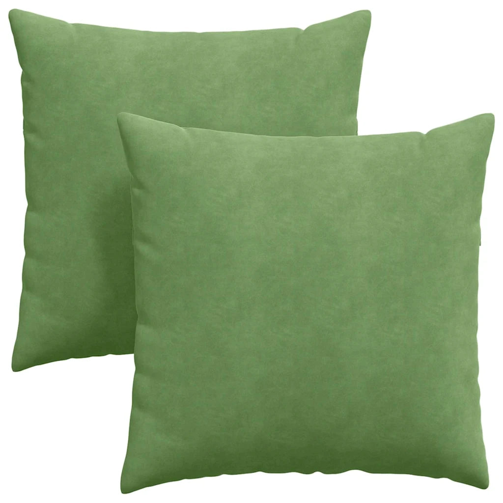 Cuscini da Divano 2 pz-Set di 2 Cuscini per Sofa Verde chiaro 80 x 80 cm