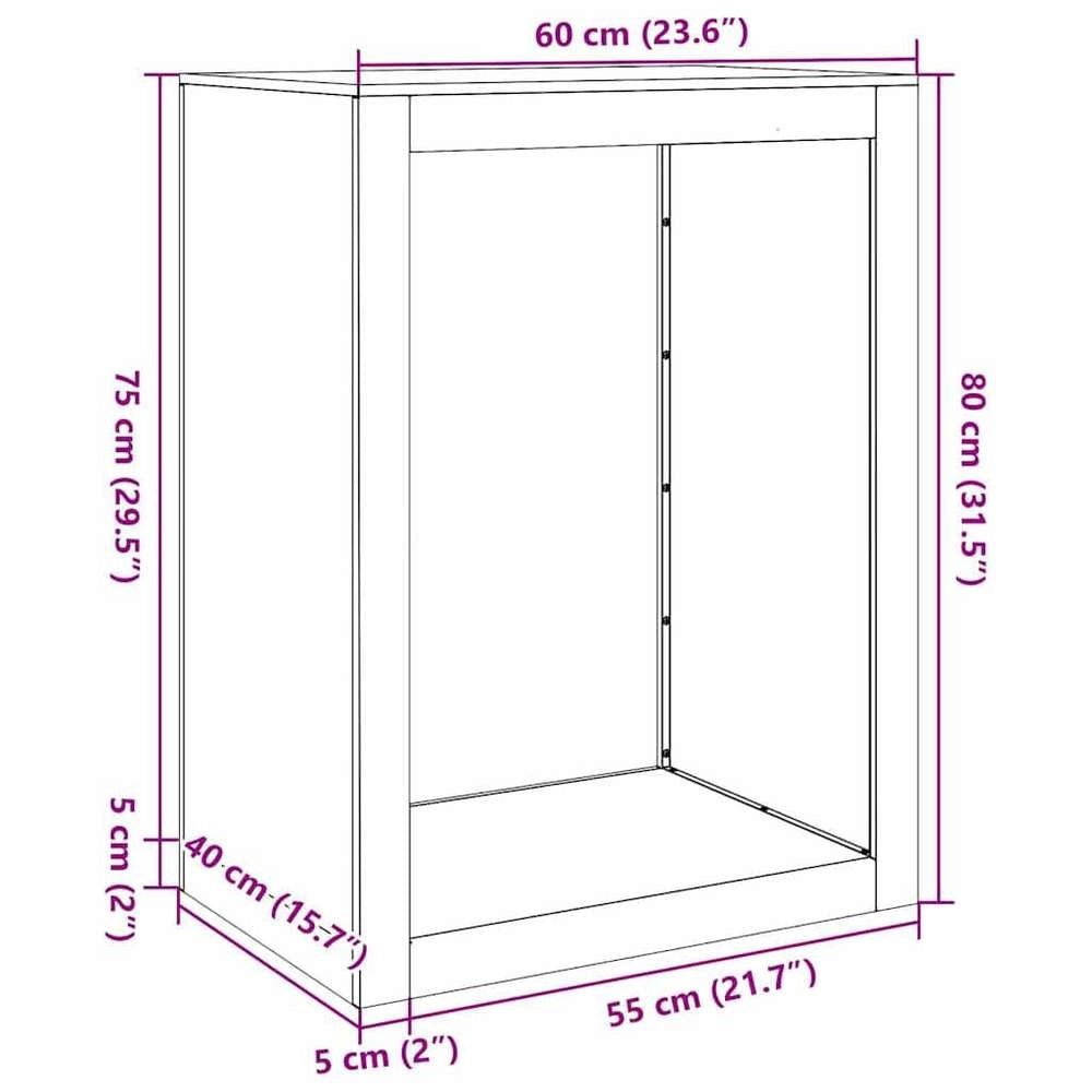 Porta legna 60x40x80 cm in acciaio zincato – robusto e resistente, ideale per esterni, giardino e camino, pratico e durevole