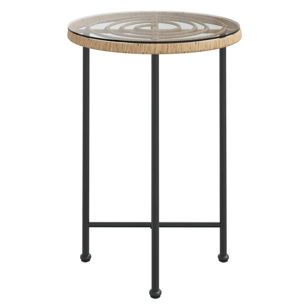 Tavolo da Pranzo Ø55 cm Vetro Temperato e Acciaio 319434