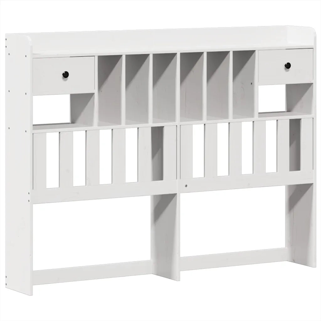 Letto Libreria senza Materasso Bianco 140x200 cm Legno di Pino 3323144