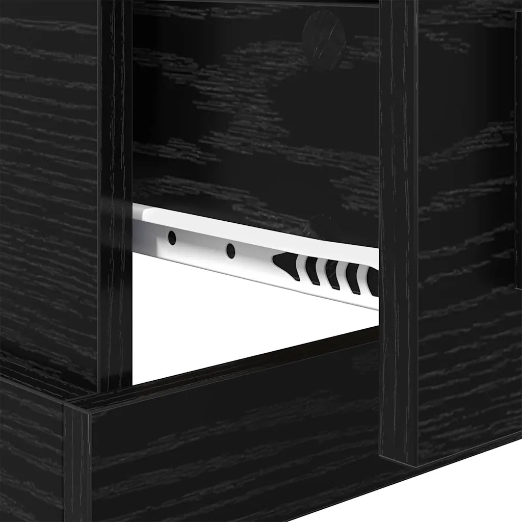 Armadio da Notte Rovere Nero 50 x 50 x 60 cm Legno multistrato 881410