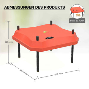 Fudajo Chioccia artificiale 35x35cm 50W Piastra termica per 50-30 pulcini, temperatura regolabile