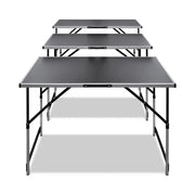 Tavolo da Lavoro Set 3 pz Pieghevole Altezza Regolabile CFW1672850