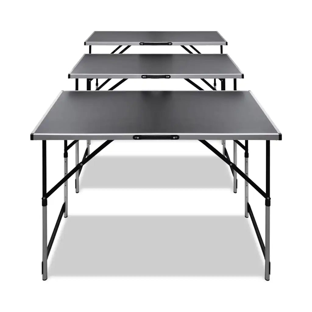 Tavolo da Lavoro Set 3 pz Pieghevole Altezza Regolabile CFW1672850