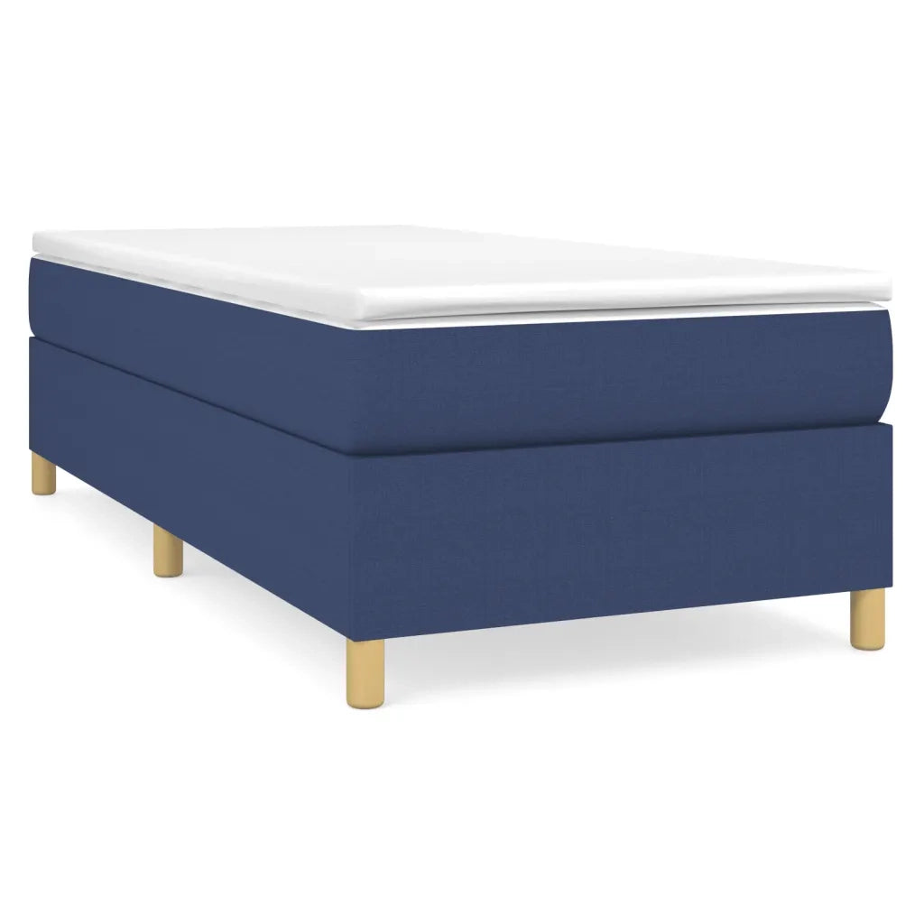 Struttura Letto a Rete a Molle-Giroletto Blu 80x200 cm in Tessuto 912783