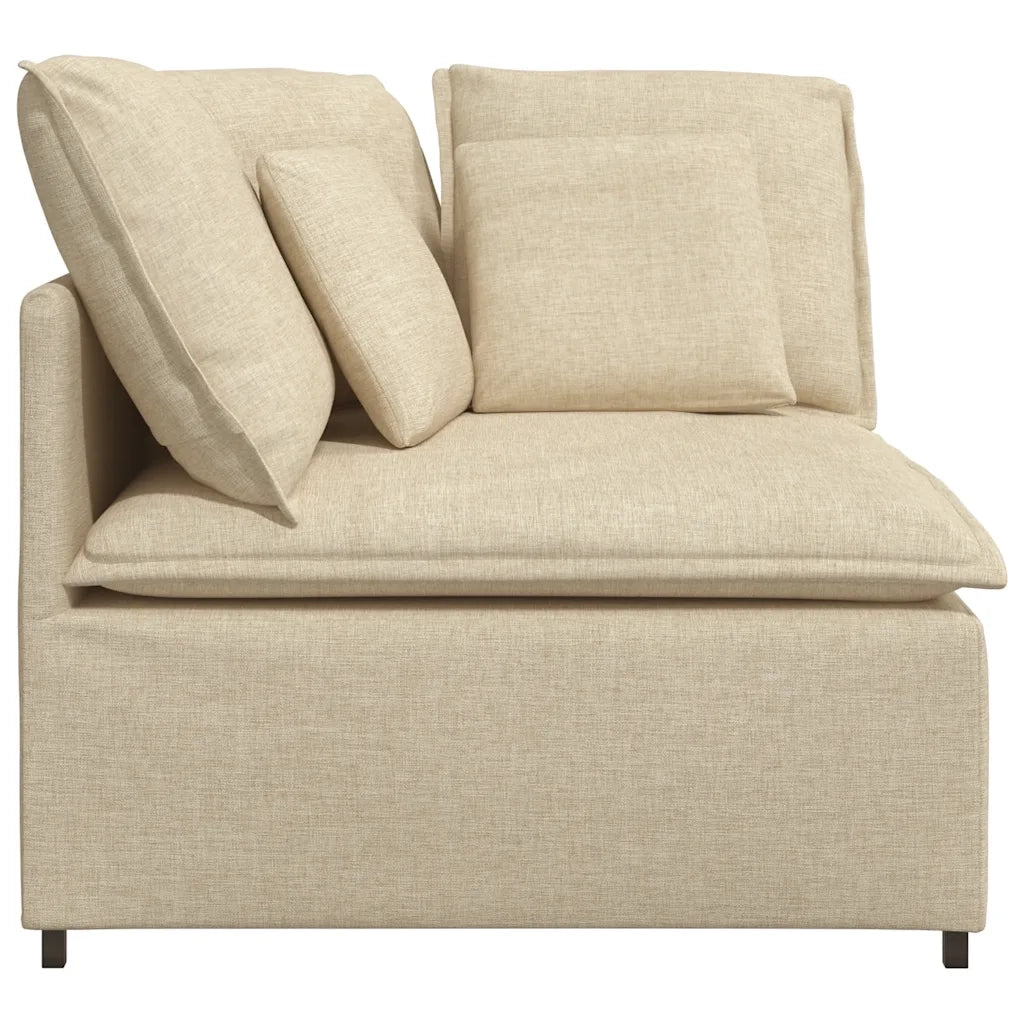 Modulo Angolare Divano Modulare con Cuscini Crema 100 cm 4104453
