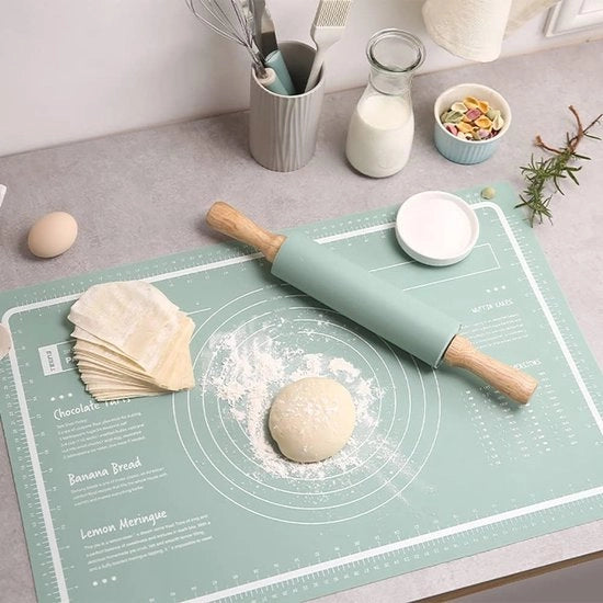 Mat di silicone 60 x 40 cm - Antiscivolo e Antiforatura - Ideale per torte di pizza