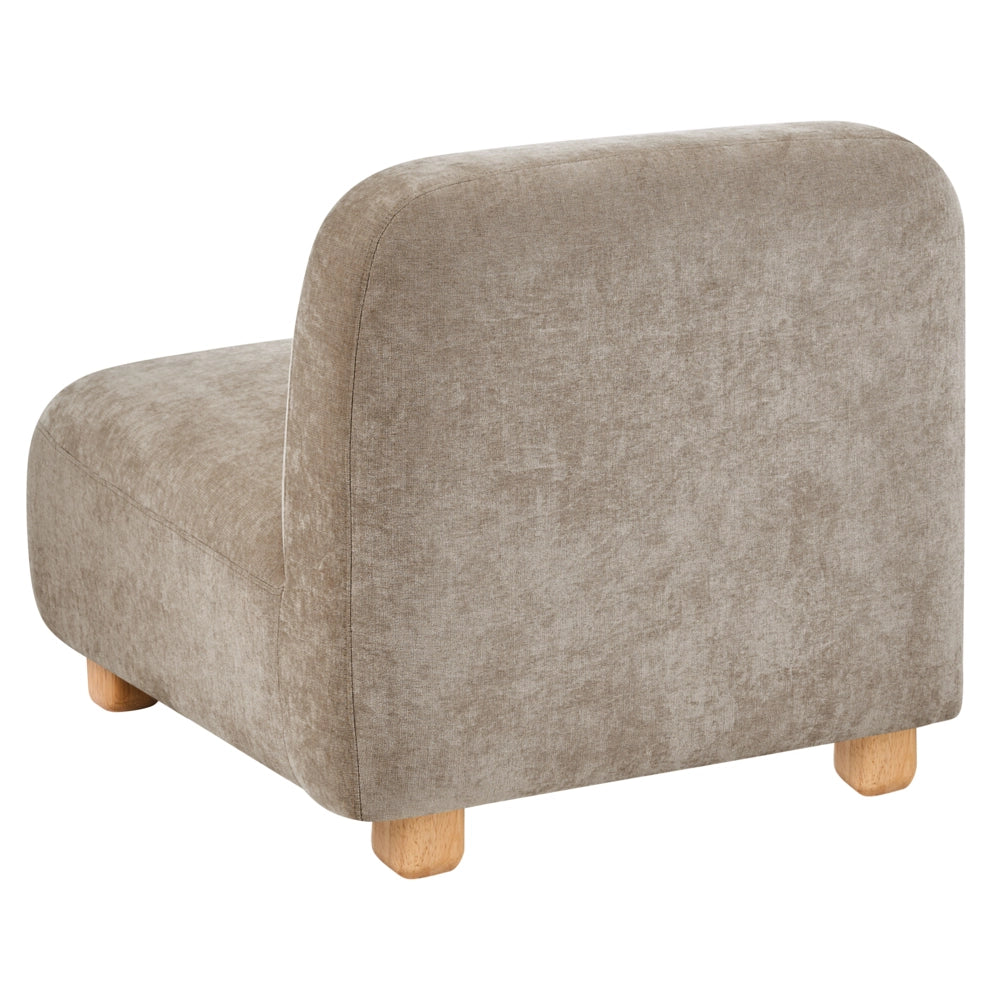 Modulo divano angolare lato destro a 1 posto con tessuto idrorepellente gambe in legno beige stile moderno a un posto