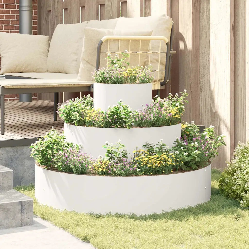 Fioriere | Cassetta per fiori | Vaso da giardino Bianco 90 x 90 x 20 cm