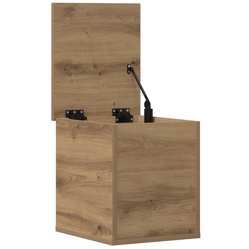 Scatola di Stoccaggio  in Rovere Artigianale 30x35x35 cm in Legno Ingegnerizzato