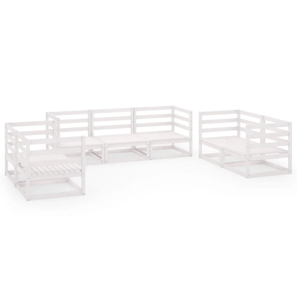 Set di mobili da giardino mobili da esterno 7 pezzi bianco legno di pino massiccio 02_0017360