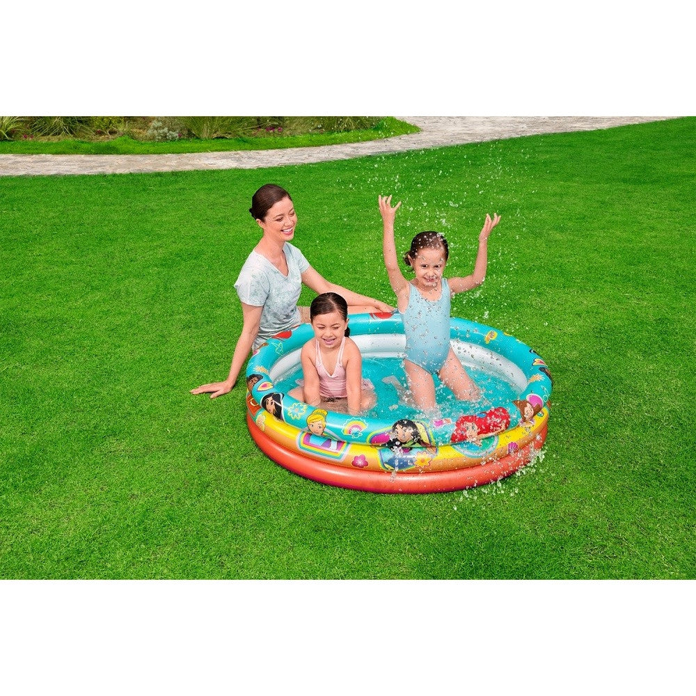 Trade Shop - Piscina Gonfiabile 3 Anelli Princess 122x25cm Per Bambini Giardino Estate 91099 -
