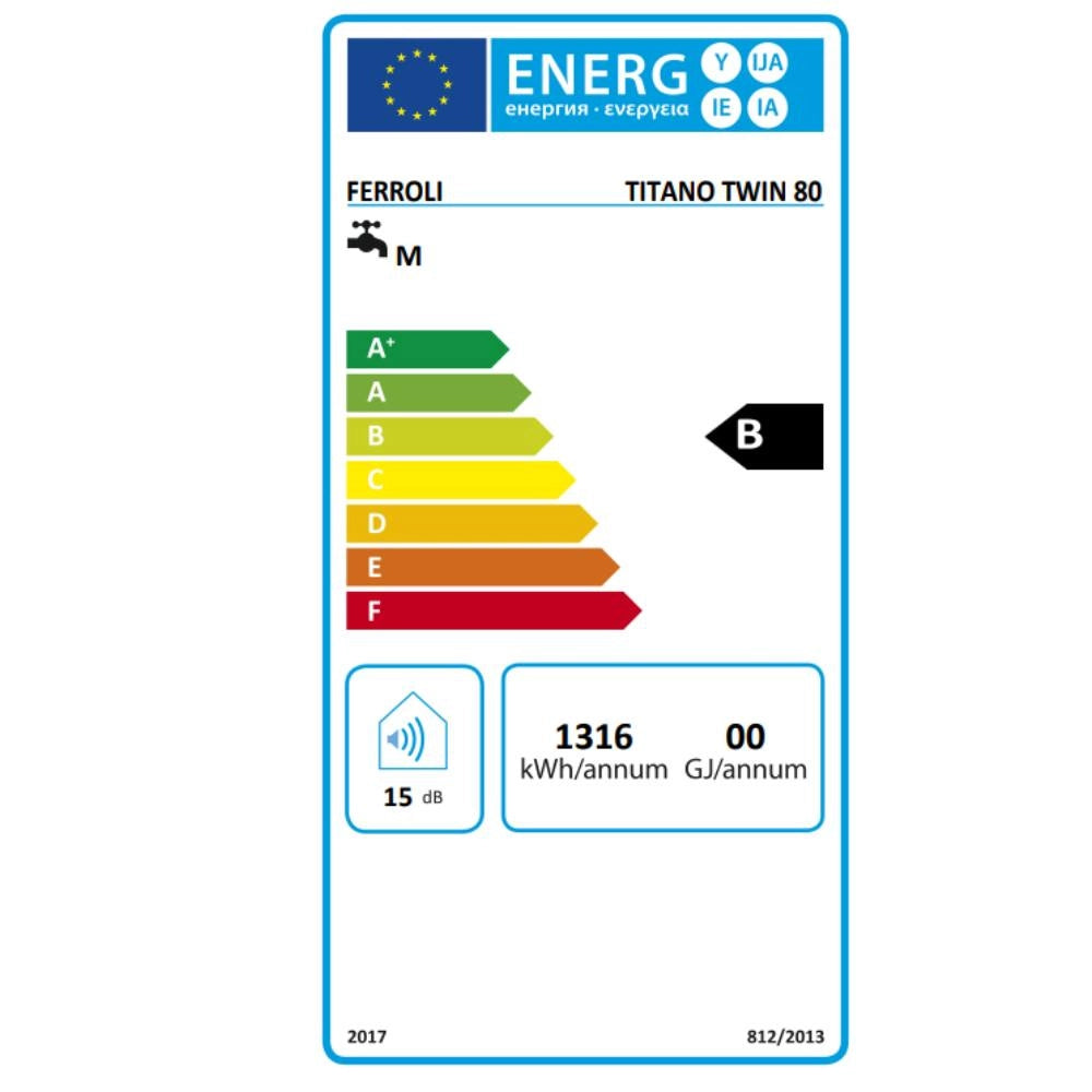 Titano twin scaldacqua elettrico compatto doppio serbatoio wi-fi *** capacità 80 litri, confezione 1