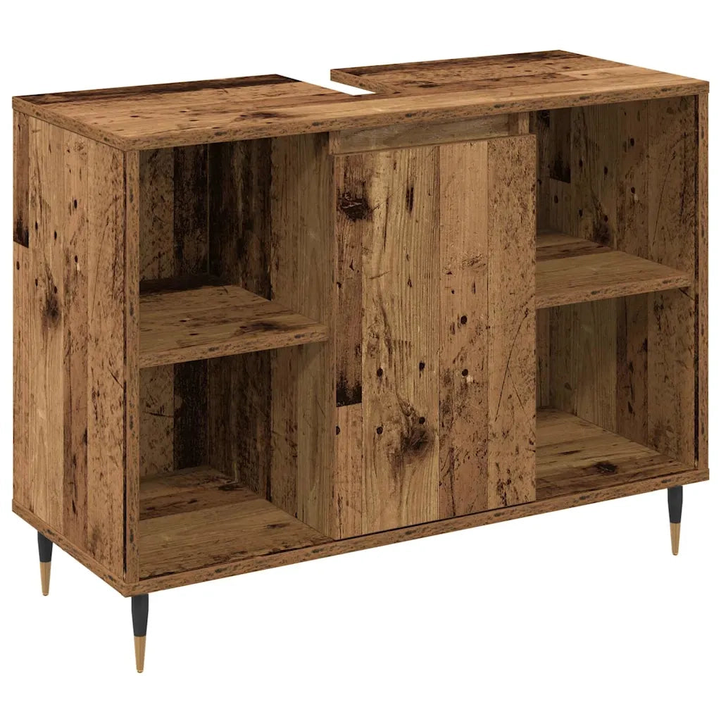 Set di mobili per il bagno con lo scaffale 3 pcs Legno vecchio 3378513