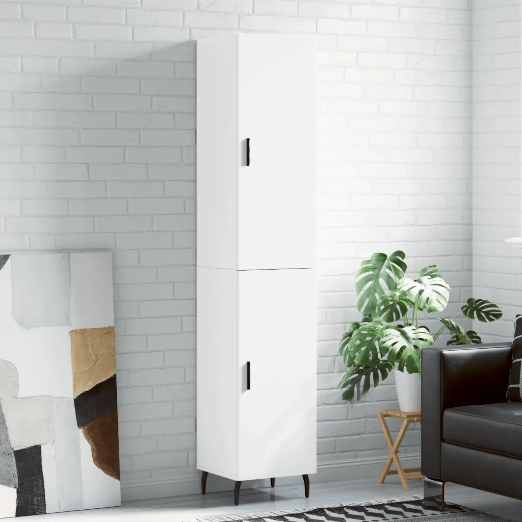Credenza | Madia | Buffet da pranzo | Armadio da pranzo Bianca 34,5x34x180 cm in Legno Multistrato