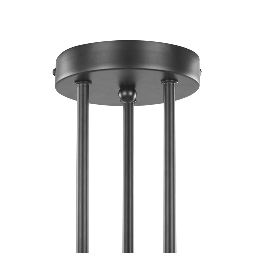Plafoniera Metallo Nero 33 cm 6 Luci Ferro no Sfumature Soggiorno Camera da Letto Industriale Moderno