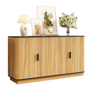 Credenza a 4 ante con chiusura silenziosa - per soggiorno - 139x40x75 cm - naturale
