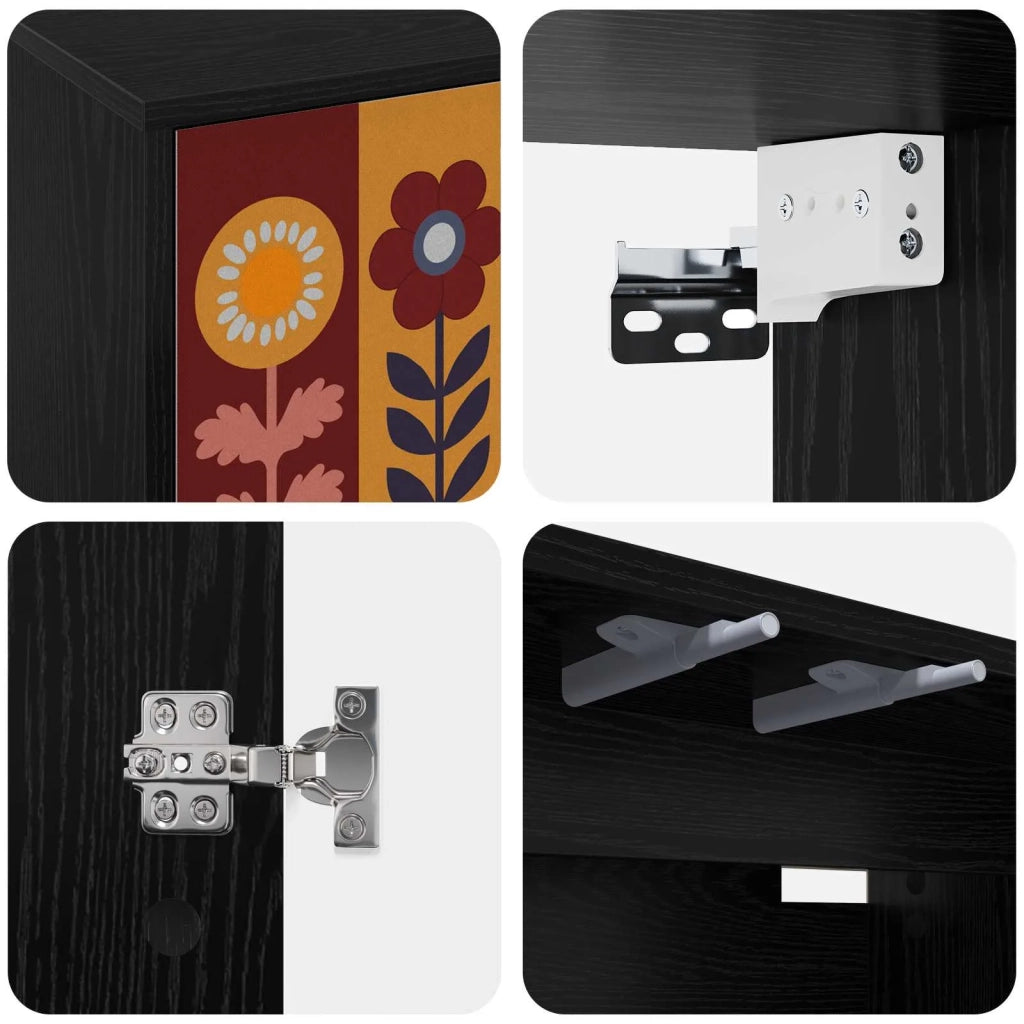 Mobile TV da Parete ESSEN 102 x 33 x 40 cm Rovere Nero 8007176