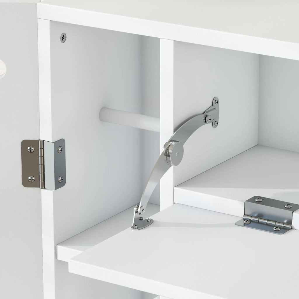 Mobile bagno sopra WC con 2 armadietti, cassetto e porta carta, bianco