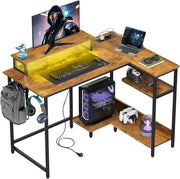 Scrivania Gaming Angolare ¨C Zephmum ¨C Vintage Marrone 110x80 cm