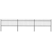 Recinzione da Giardino con Punta a Lancia in Acciaio 504x80 cm Nero 277604