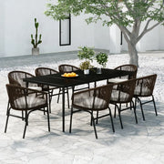 Set Mobili da Pranzo da Giardino 9 pz Marrone cod mxl 38724