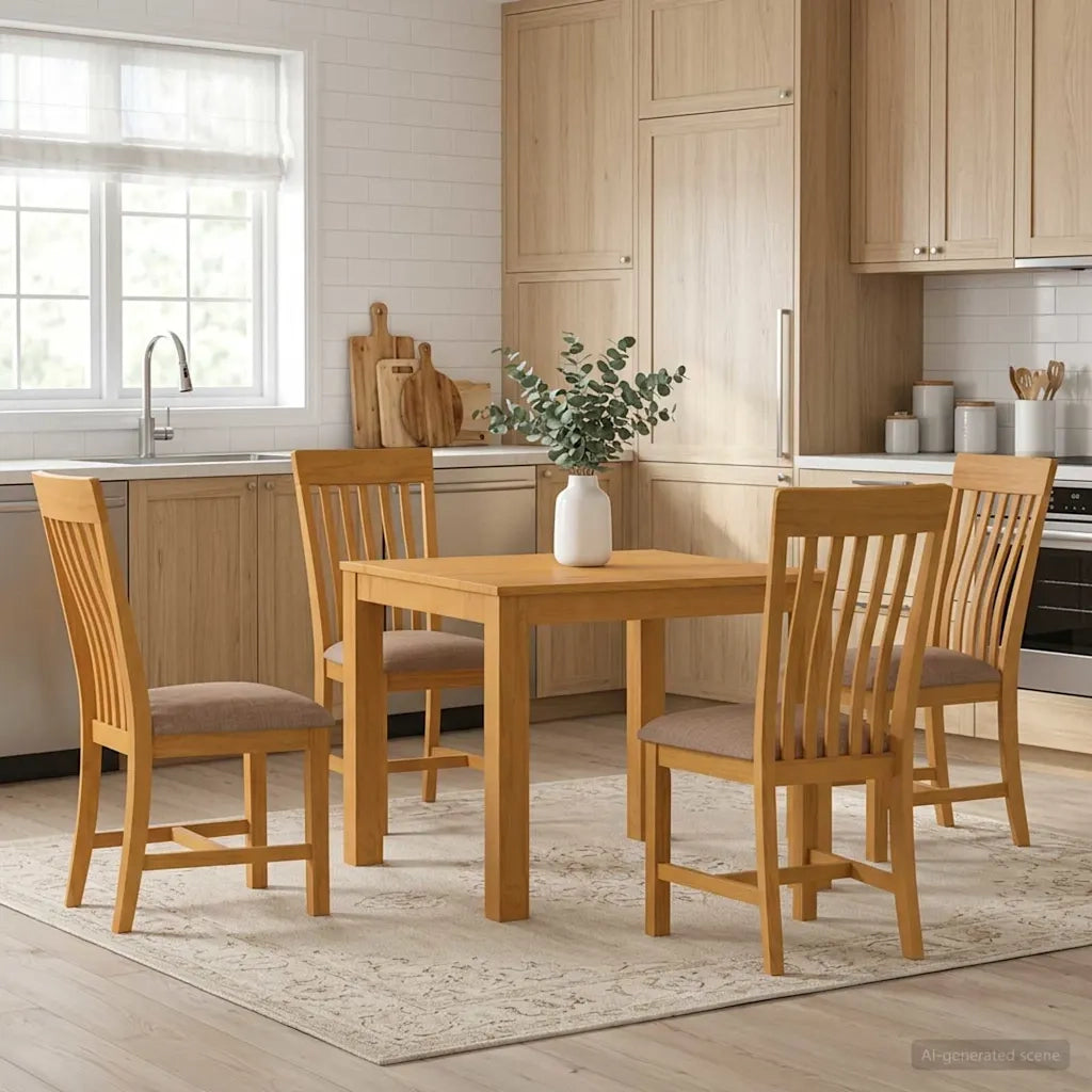 Set da pranzo 5 pz Grigio Legno di Quercia Massello 3430338