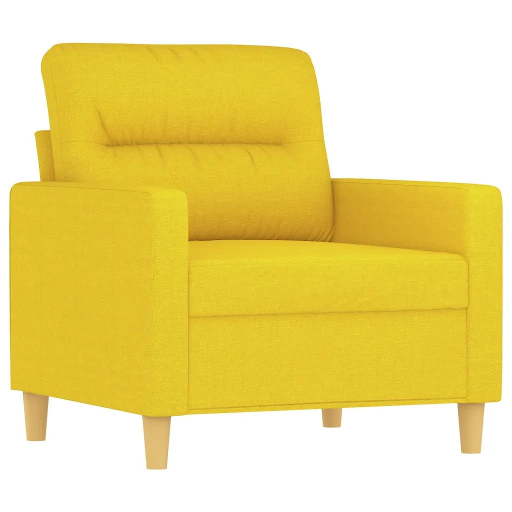 Set di Divani 4 pz con Cuscini Giallo Chiaro in Tessuto 3201565
