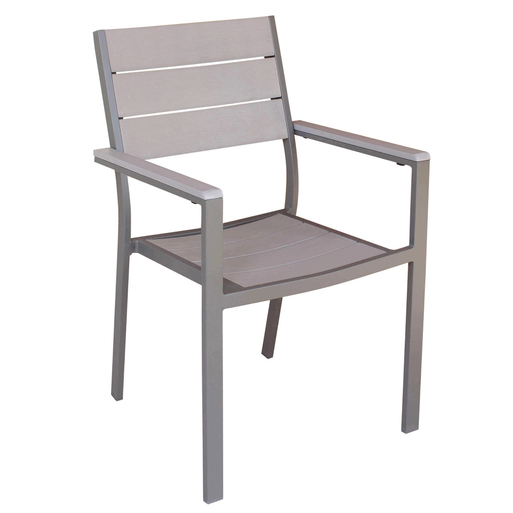 Poltrona da Giardino Impilabile in Alluminio Polywood cm 58x46 5x87 - RICHARD
