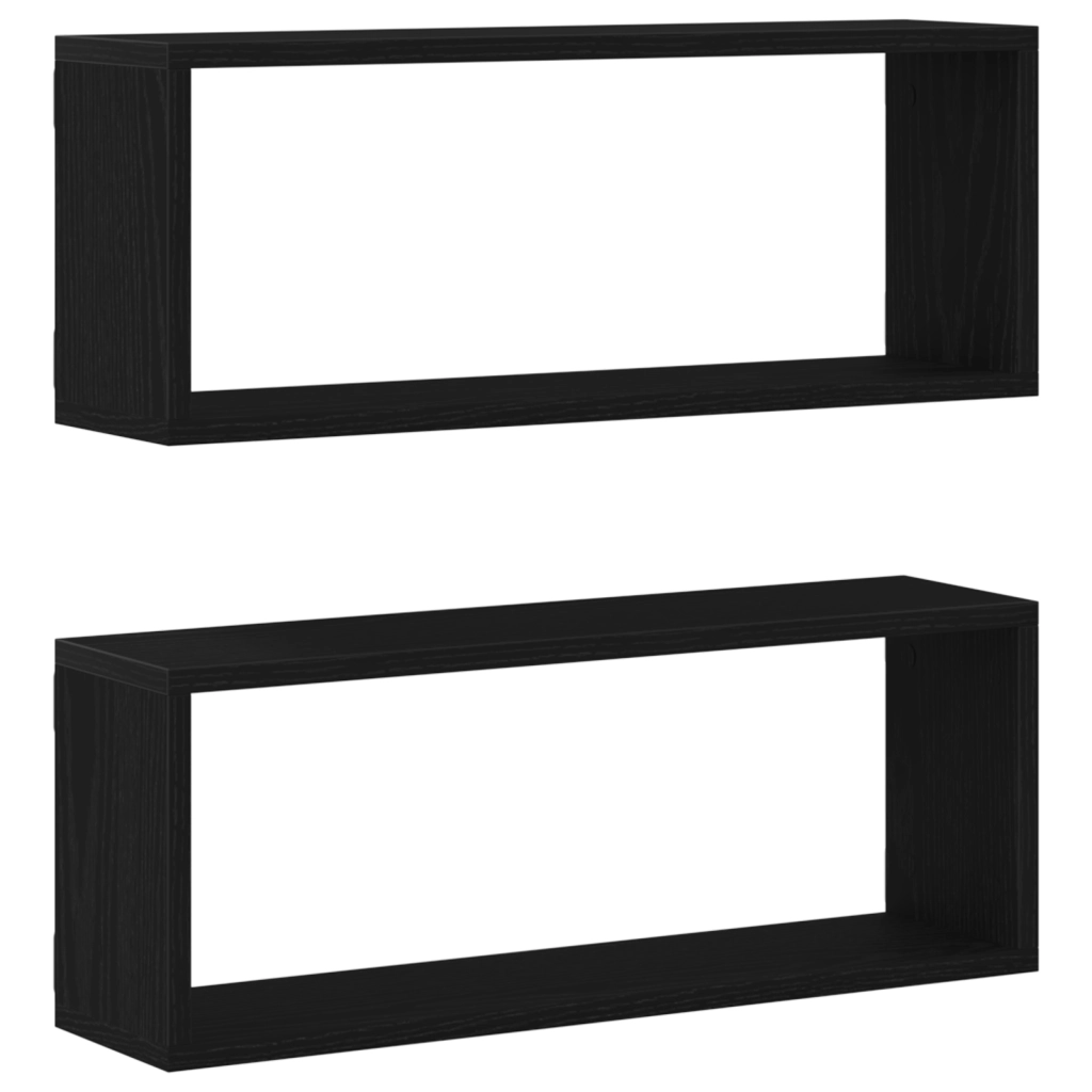 Scaffali  2 Pezzi Rovere Nero 60x15x23 cm Realizzato in Legno Ingegnerizzato