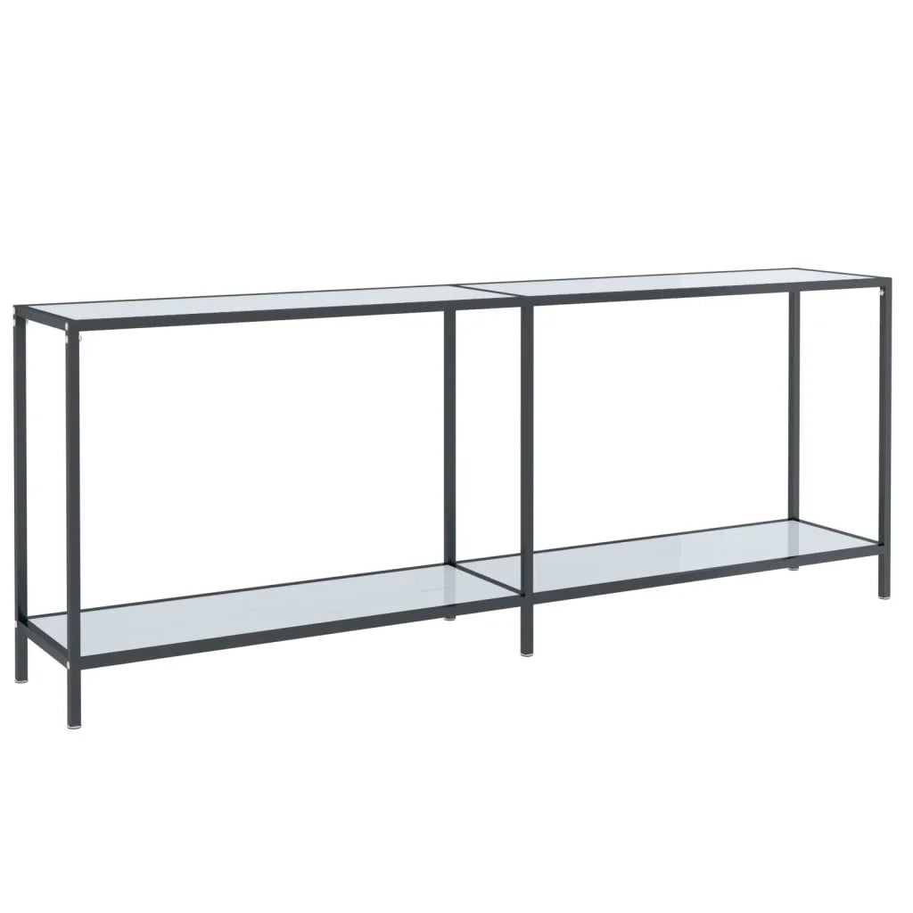 Tavolo Consolle Bianco 200x35x75,5 cm in Vetro Temperato cod mxl 59936