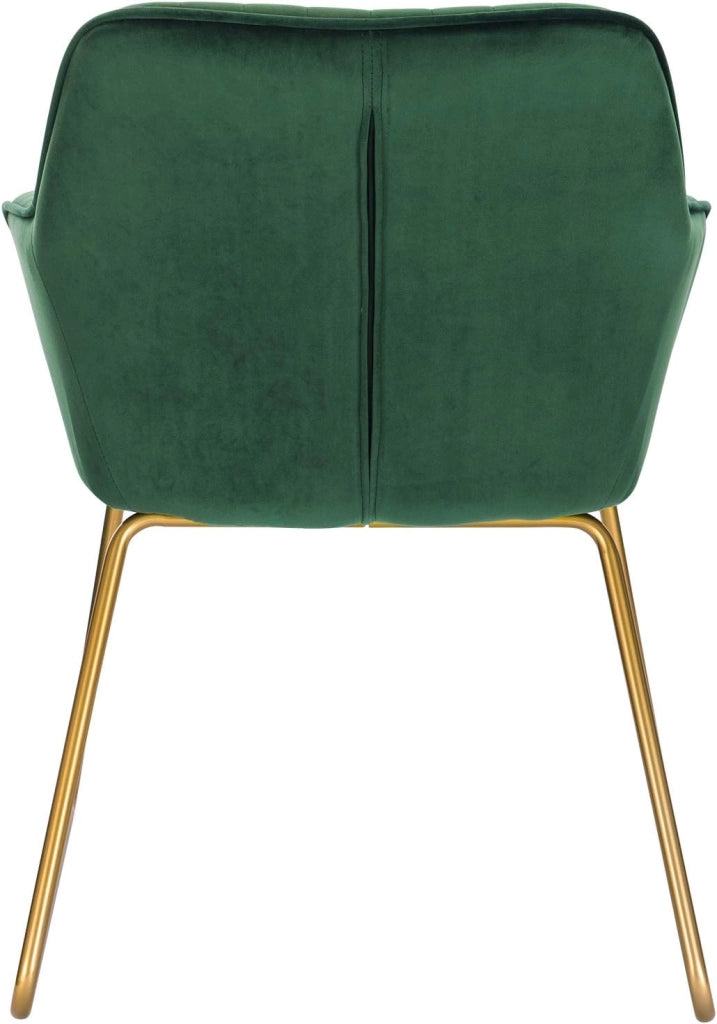 set di 2 sedie cucina moderne sedie imbottite Adatte per Sala da Pranzo, Soggiorno, Camera da Letto Estetica in Tessuto di velluto Metallo dorato Verde Scuro BH246dgn-2