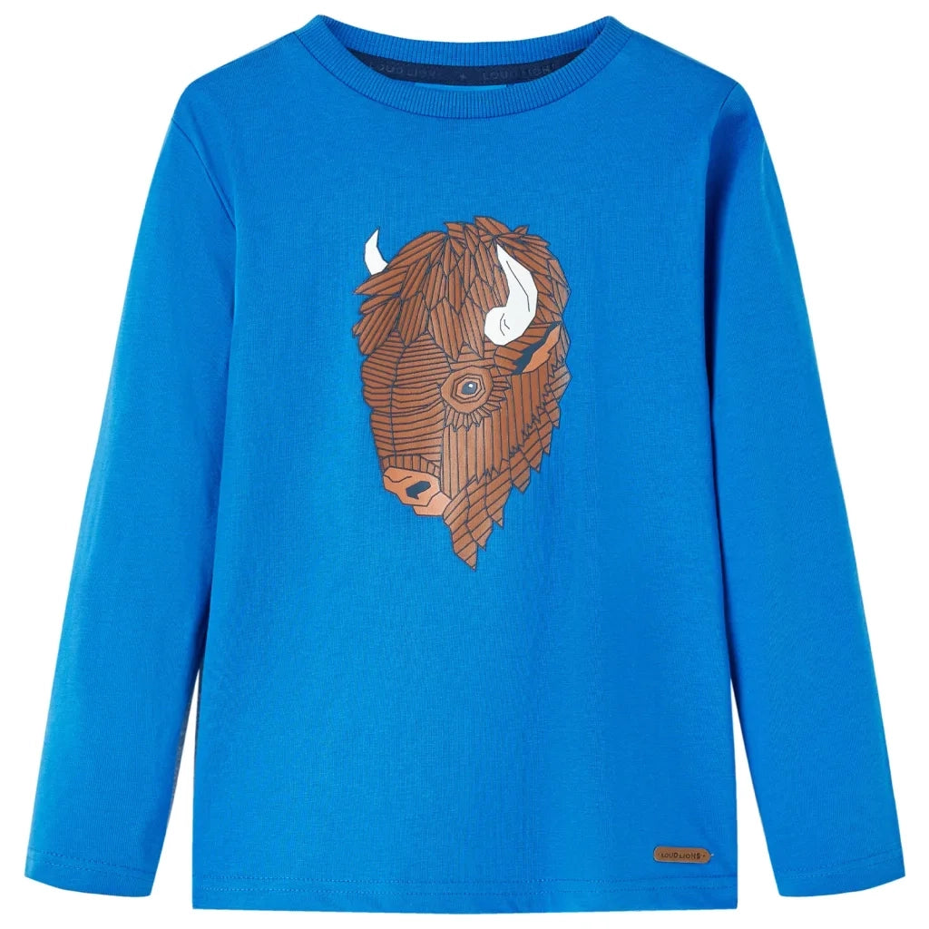 Maglietta per Bambini a Maniche Lunghe Blu Cobalto 116 13006
