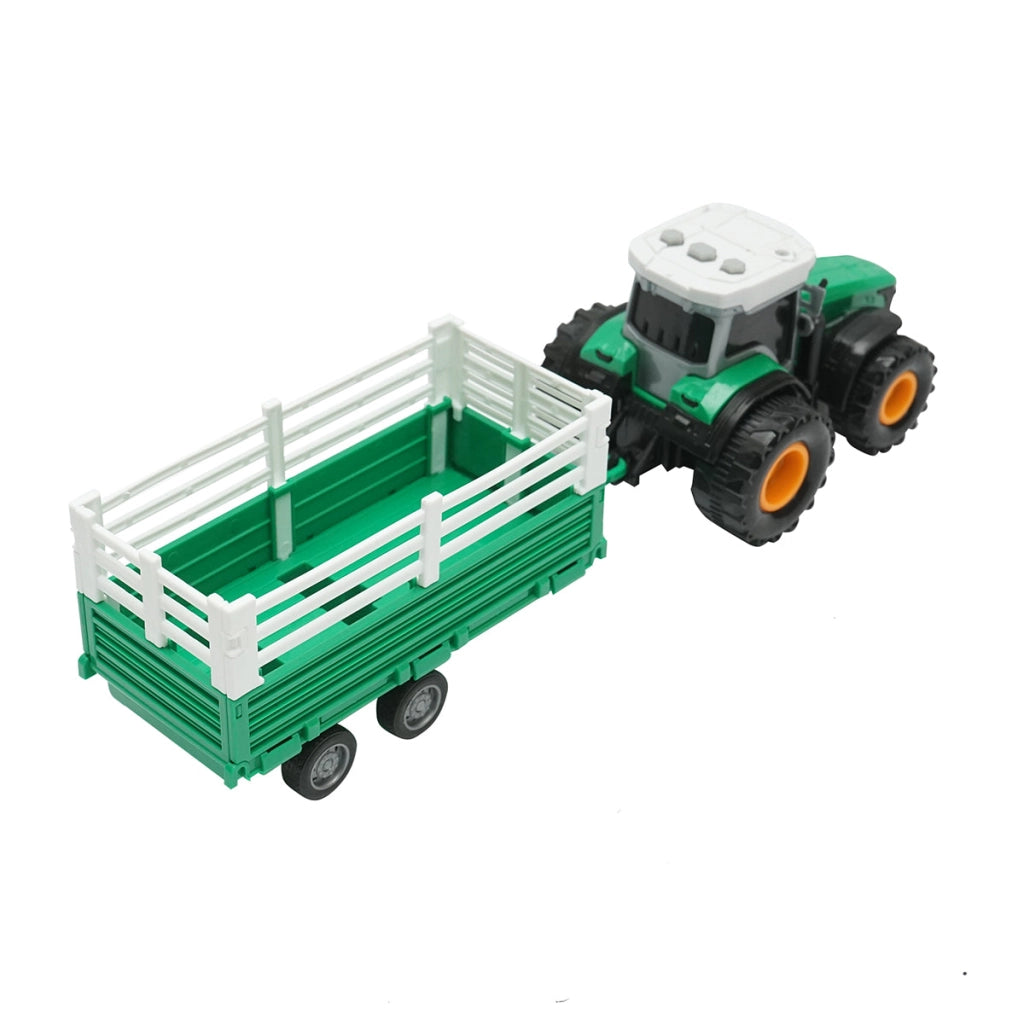 Trattore verde con rimorchio, 304x85x83mm giocattolo per bambini +3 anni