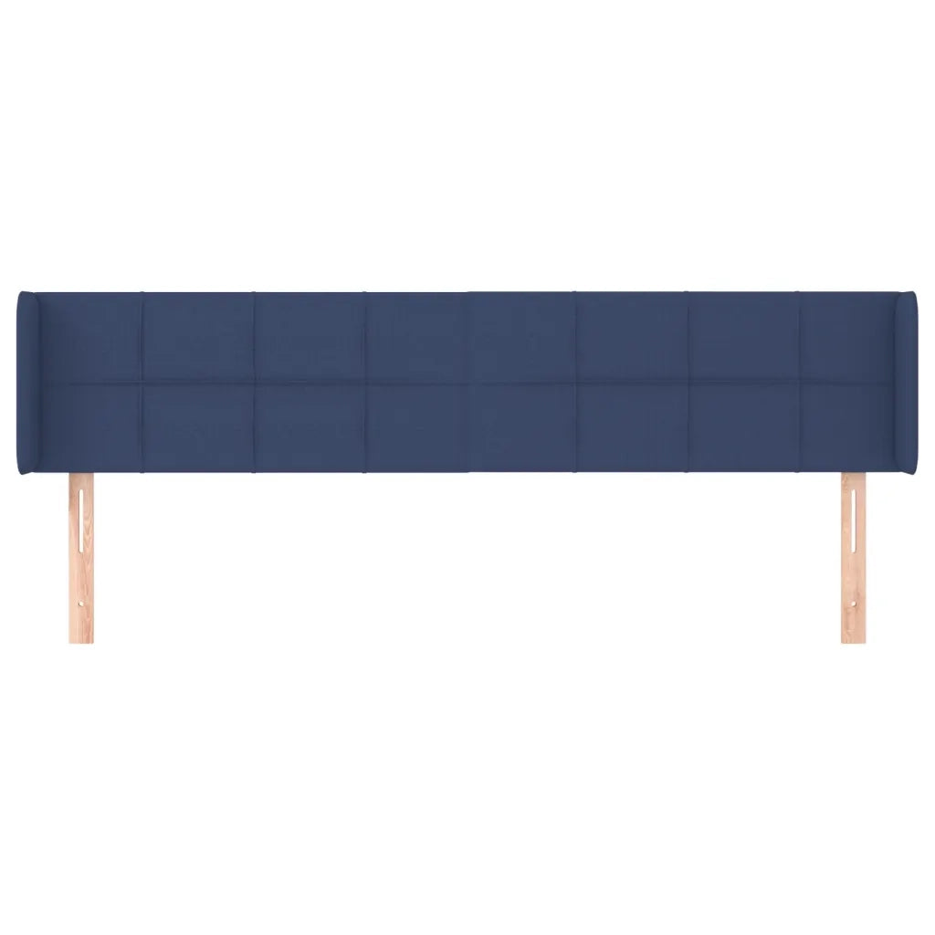 Testiera | Testata ad Orecchio Blu 163x16x78/88cm in Tessuto