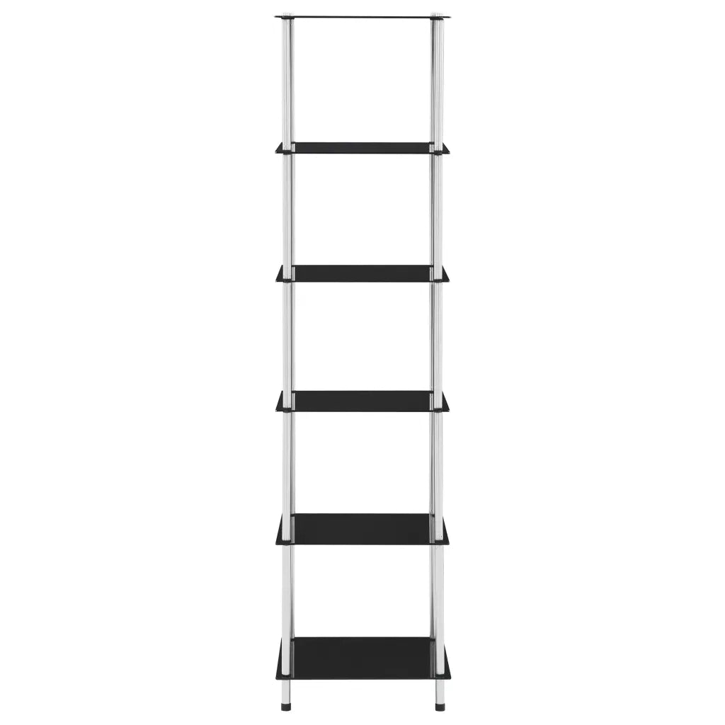 Scaffale a 6 Livelli Nero 40x40x160 cm in Vetro Temperato CFW1173476