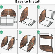 Recesso in legno per cucina, contenitore a 2 piani, contenitore per spezie, sostegno metallico, contenitore per bagno, contenitore angolare