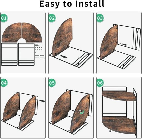Recesso in legno per cucina, contenitore a 2 piani, contenitore per spezie, sostegno metallico, contenitore per bagno, contenitore angolare