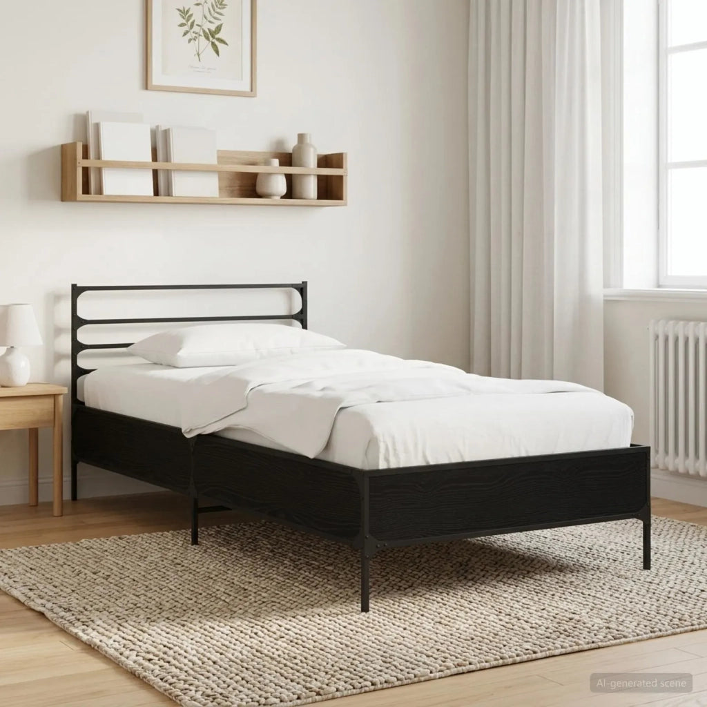 Struttura del letto Rovere Nero 80 x 200 cm 8009117