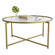 Ecaterina, Tavolino da Salotto Cassetti, 83x83x40h cm oro
