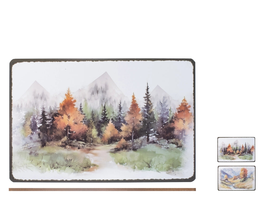 Set due tovagliette In sughero decoro bosco 43x28 cm