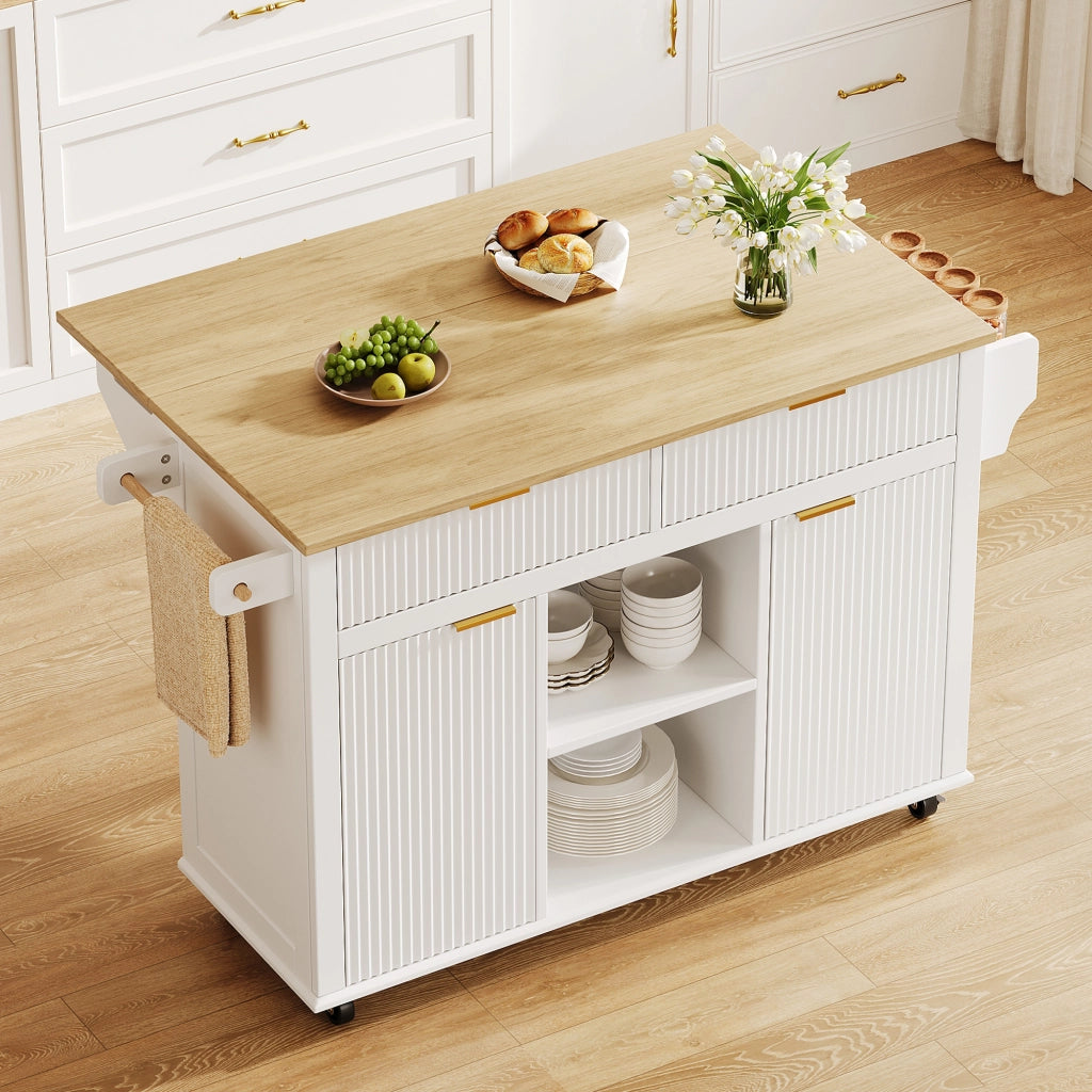 Mobile contenitore da cucina con 2 cassetti e 2 ante per cucina in MDF bianco naturale