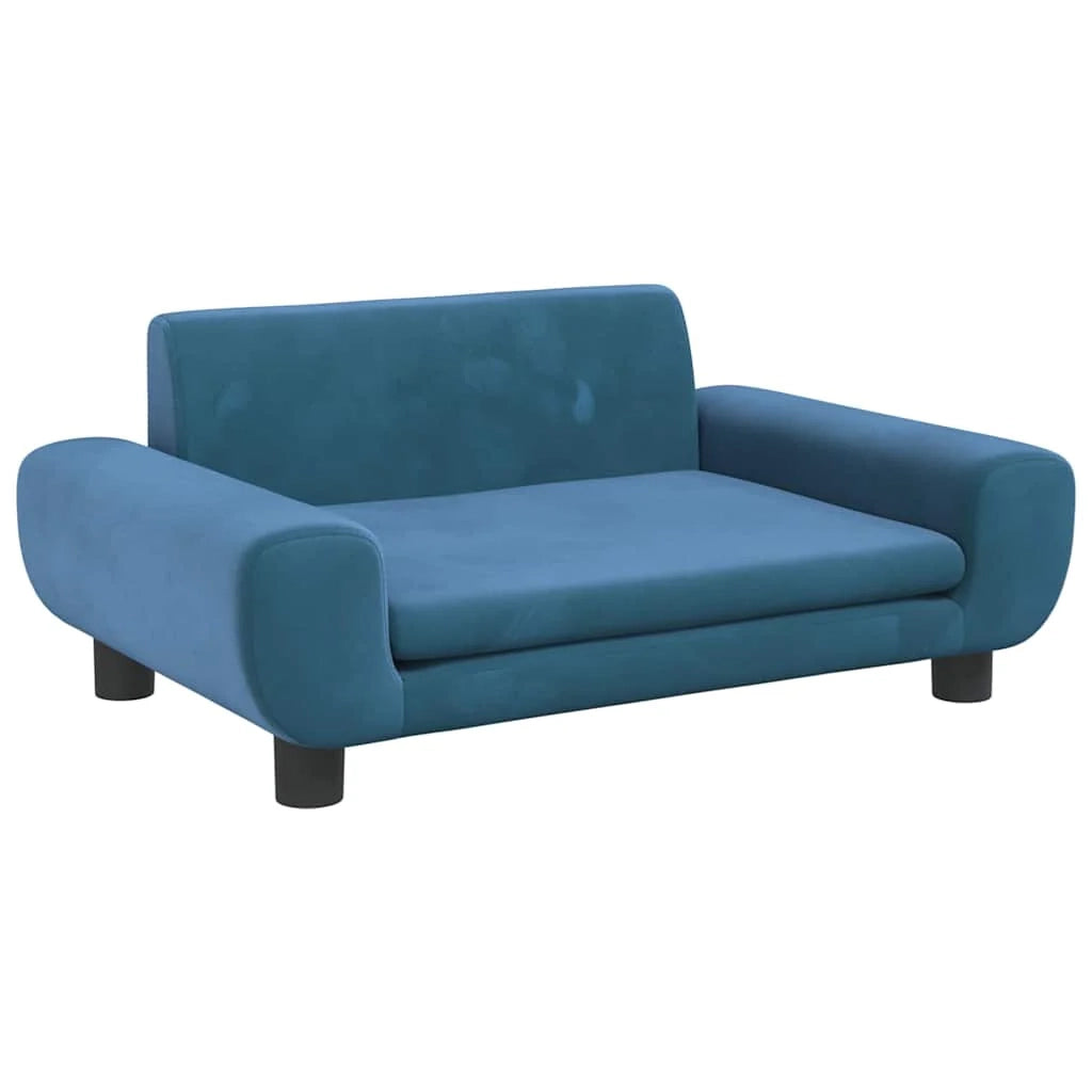 Cuccia per cani con cesto divano confortevole 70 x 45 x 33 cm velluto blu 02_0042874