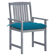 Sedie da Giardino con Cuscini 8 pz in Massello di Acacia Grigie 3078253