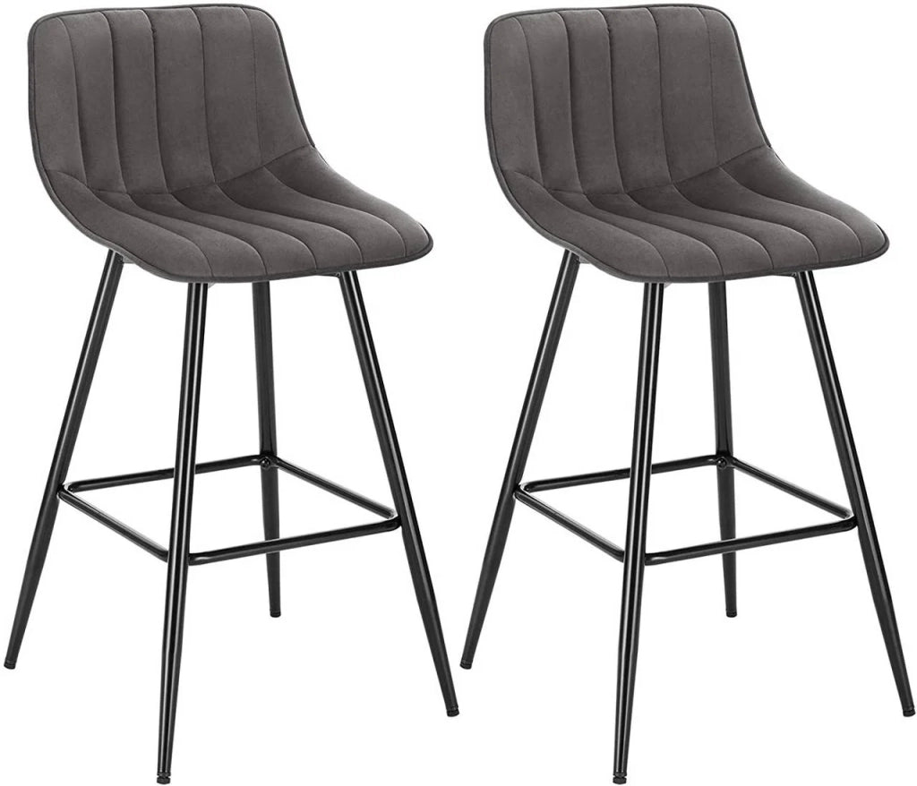 Set di 2 sgabelli da bar di design con poggiapiedi grigio scuro 19_0000236