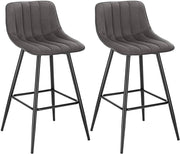 Set di 2 sgabelli da bar di design con poggiapiedi grigio scuro 19_0000236