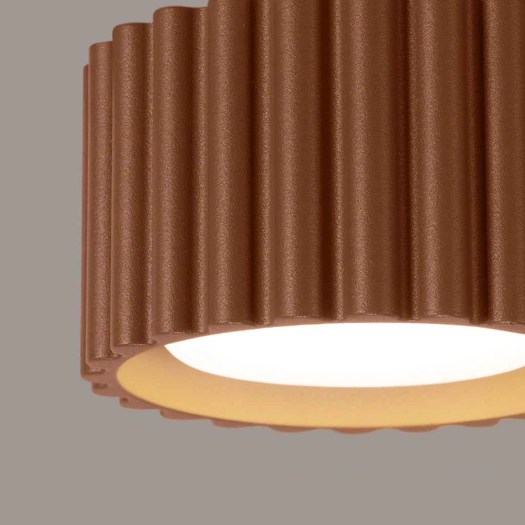 Spot soffitto rigato tondo mocca 6cm GX53 10W VISTAO